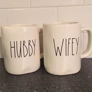 Rae Dunn HUBBY & WIFEY mugs
